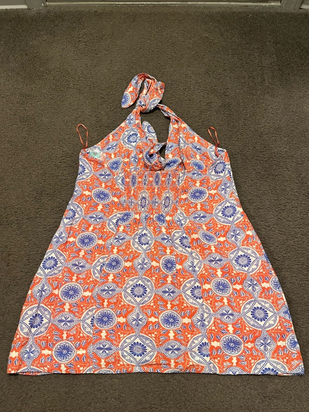 Anthropologie Maeve Tie Front Printed Halter Mini Dress NWT - Picture 6 of 9